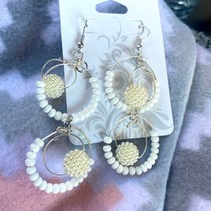 White pearl earrings